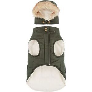 Dog Hoodie Coat, Ultra Warm, Olive, Medium